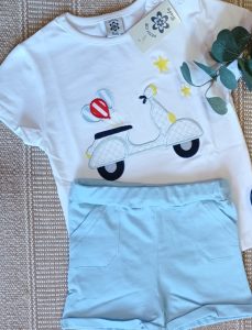 CONJUNTO ALGODÓN VESPA GLOBOS NIÑO