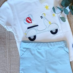 CONJUNTO ALGODÓN VESPA GLOBOS NIÑO