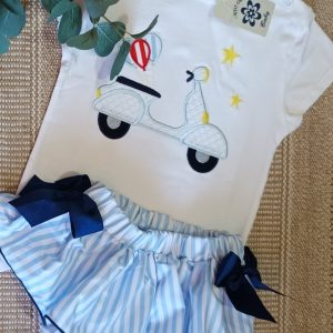 CONJUNTO ALGODÓN VESPA GLOBOS NIÑA