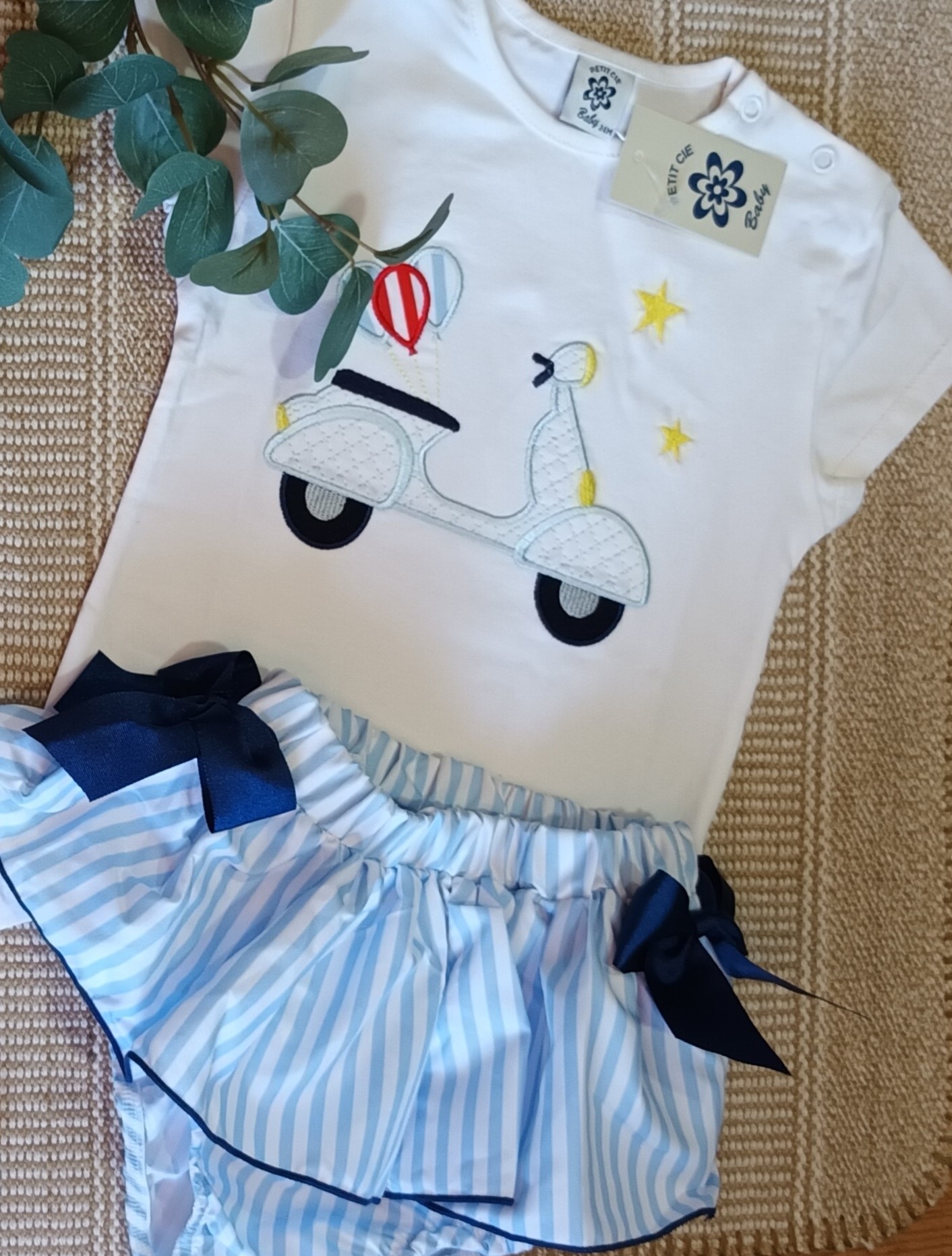 CONJUNTO ALGODÓN VESPA GLOBOS NIÑA