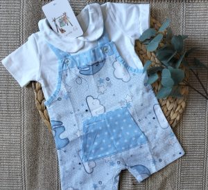 CONJUNTO DOS PIEZAS NUBES CELESTE