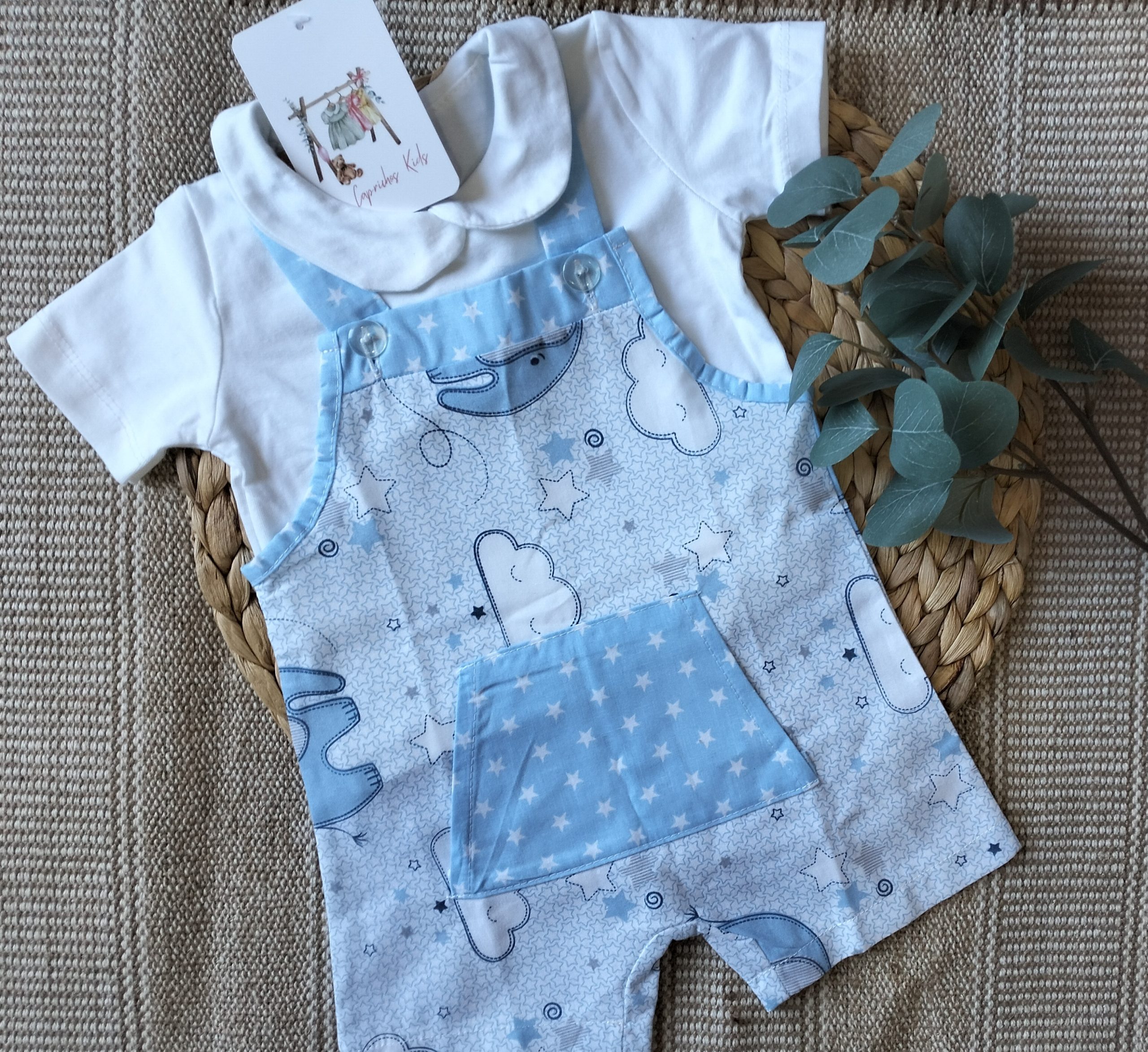 CONJUNTO DOS PIEZAS NUBES CELESTE