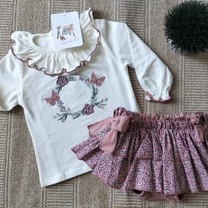 CONJUNTO INFANTIL MARIPOSAS-FLORES