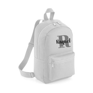 MOCHILA NYLON GRIS PERSONALIZADA