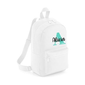 MOCHILA NYLON BLANCA PERSONALIZADA