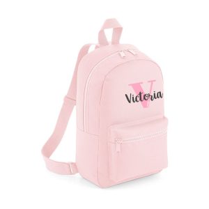 MOCHILA NYLON ROSA PERSONALIZADA