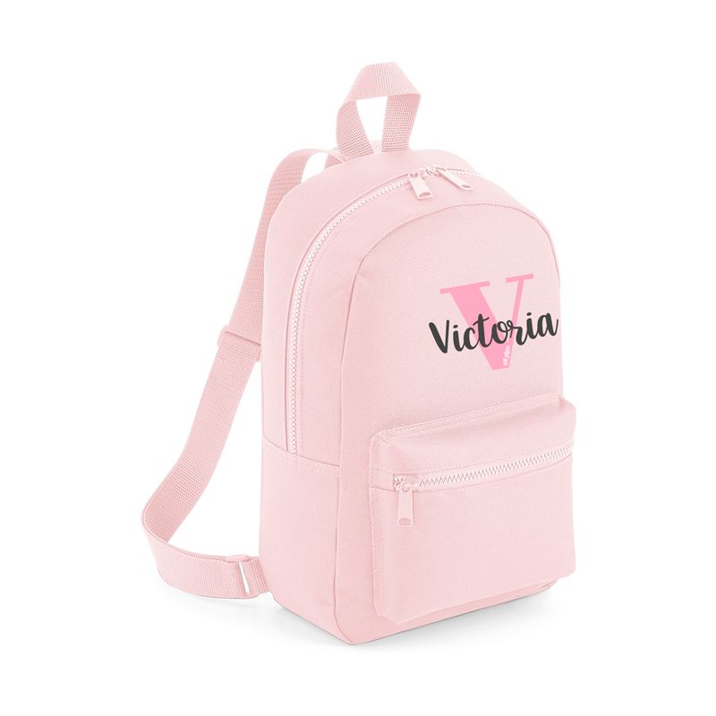 MOCHILA NYLON ROSA PERSONALIZADA