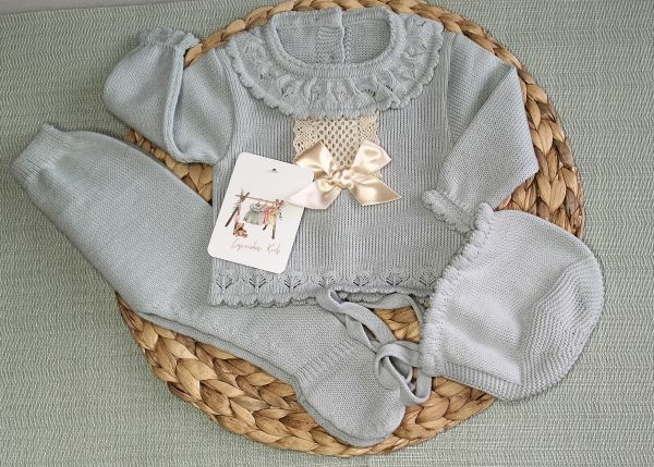 CONJUNTOS DE POLAINAS PARA BEBE CON ENCAJE Y LAZO - Imagen 3