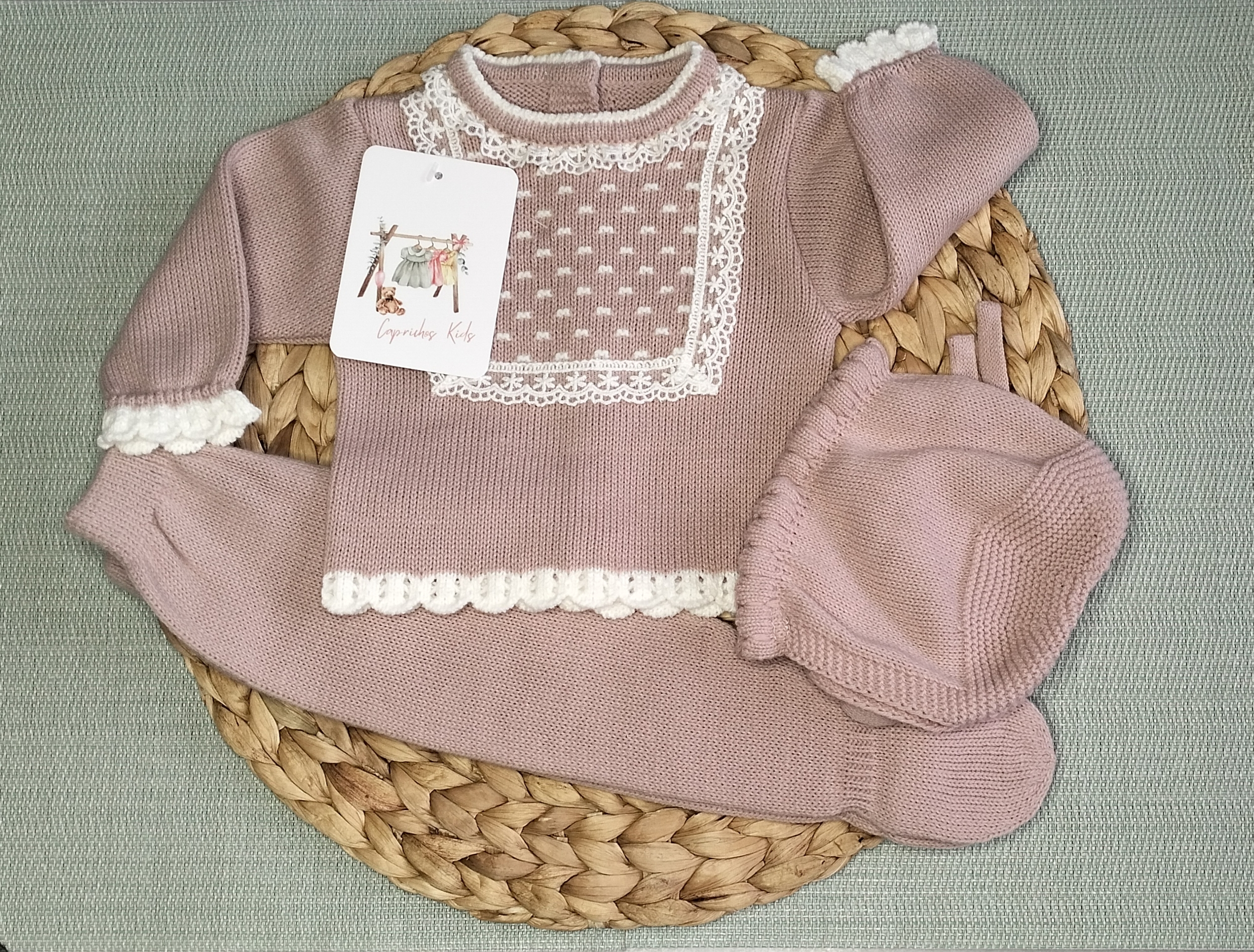 CONJUNTO DE POLAINA CON ENCAJE FRONTAL
