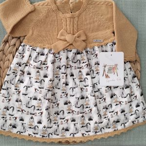 VESTIDO DE PUNTO CON ESTAMPADO DE PINGÜINO