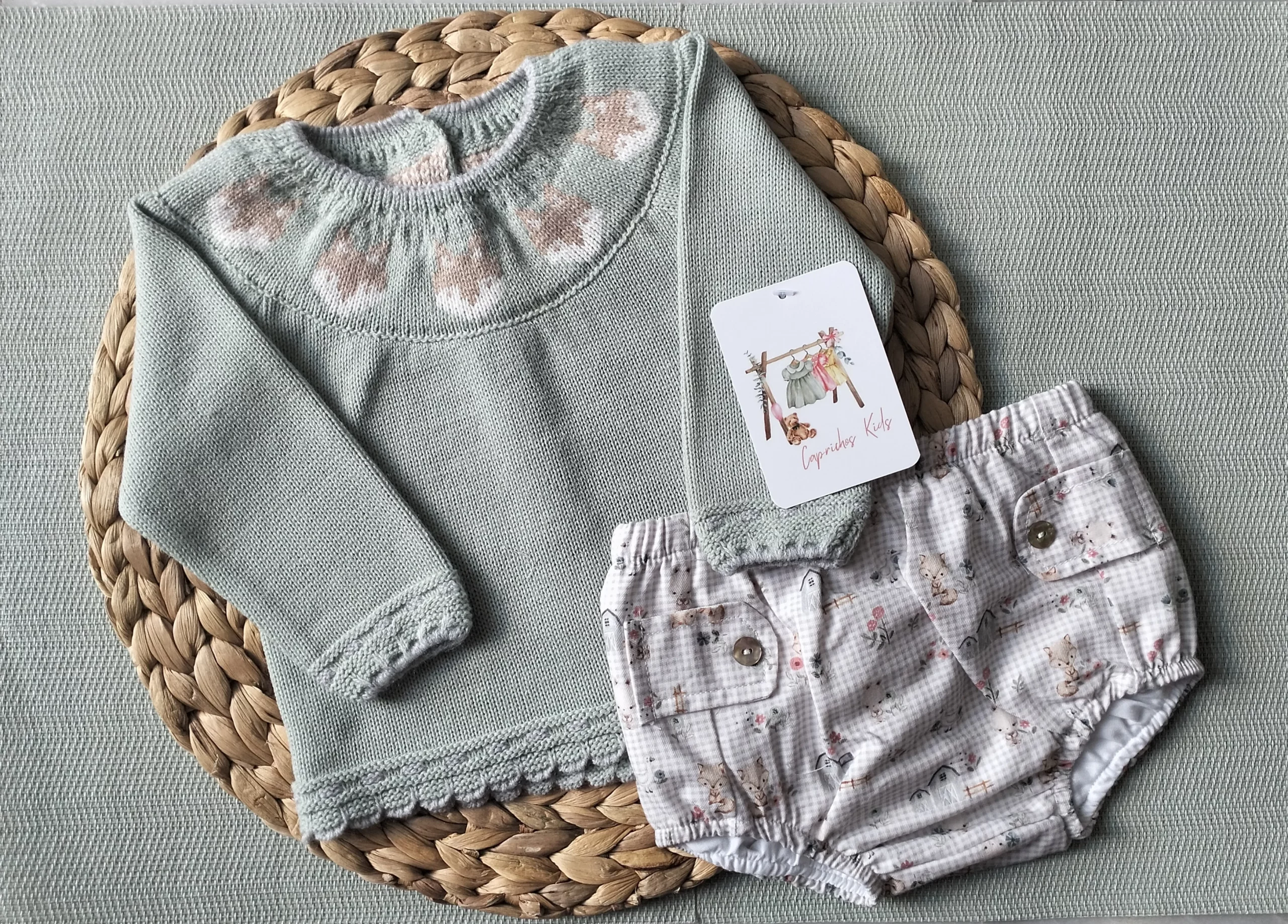 CONJUNTO NIÑO ANIMALES, VERDE VENTA