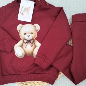 CHANDAL NIÑO OSO BURDEOS