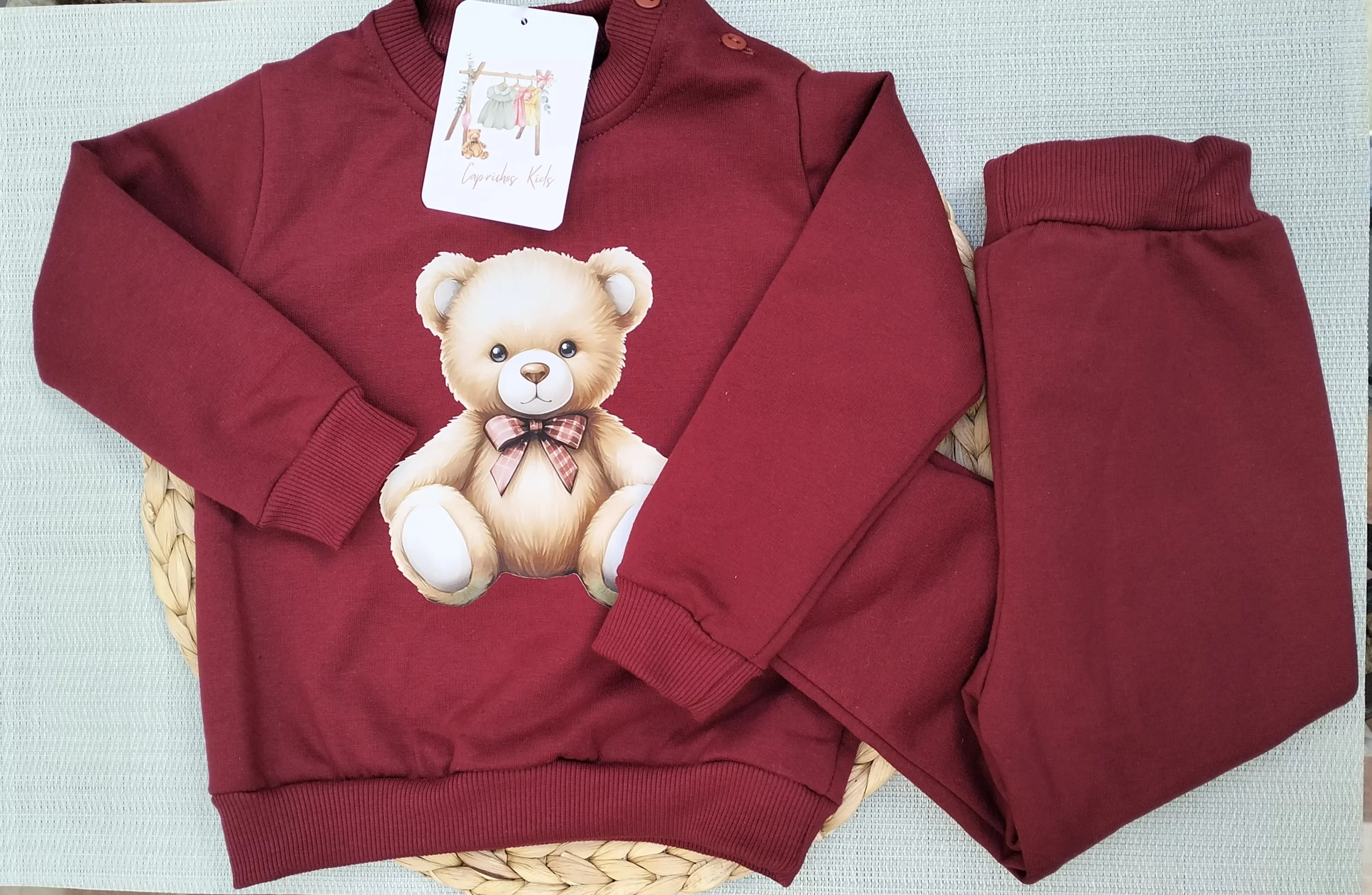 CHANDAL NIÑO OSO BURDEOS