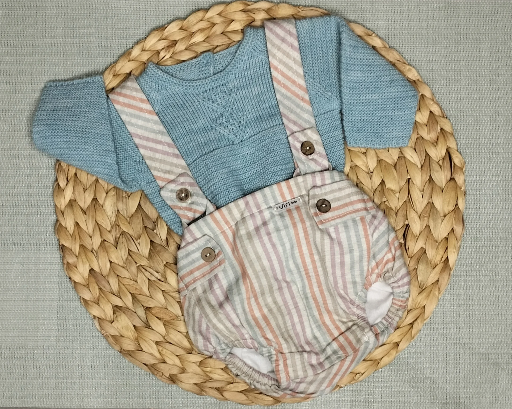 CONJUNTO DE JERSEY Y PETO DE RAYAS