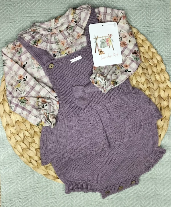 CONJUNTO DE LANA CON CAMISA, EN COLOR LILA