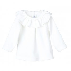 CAMISETA TITAN CON CUELLO VOLANTE, BLANCO