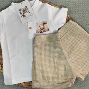 CONJUNTO ALGODON OSITO ARCOIRIS NIÑO