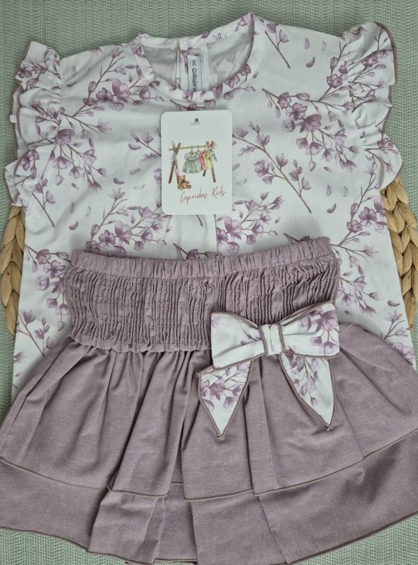 CONJUNTO FLORAL MALVA, NIÑA
