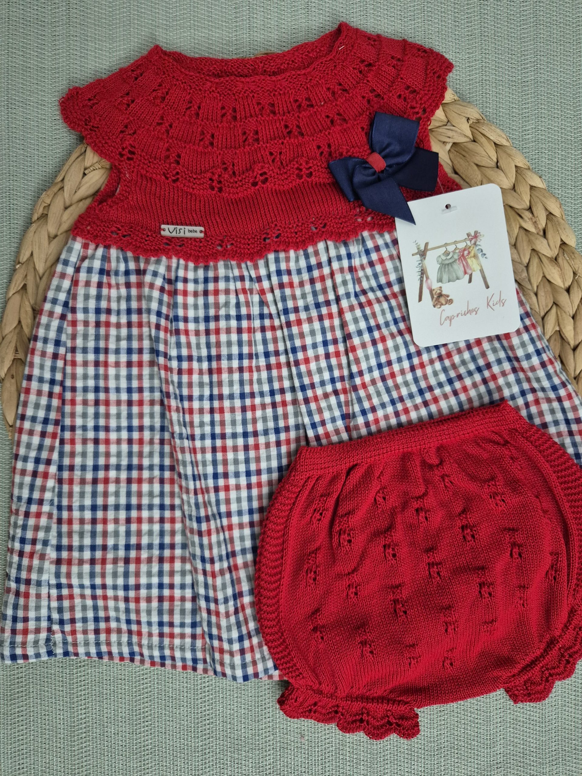 VESTIDO DE CUADROS, ROJO