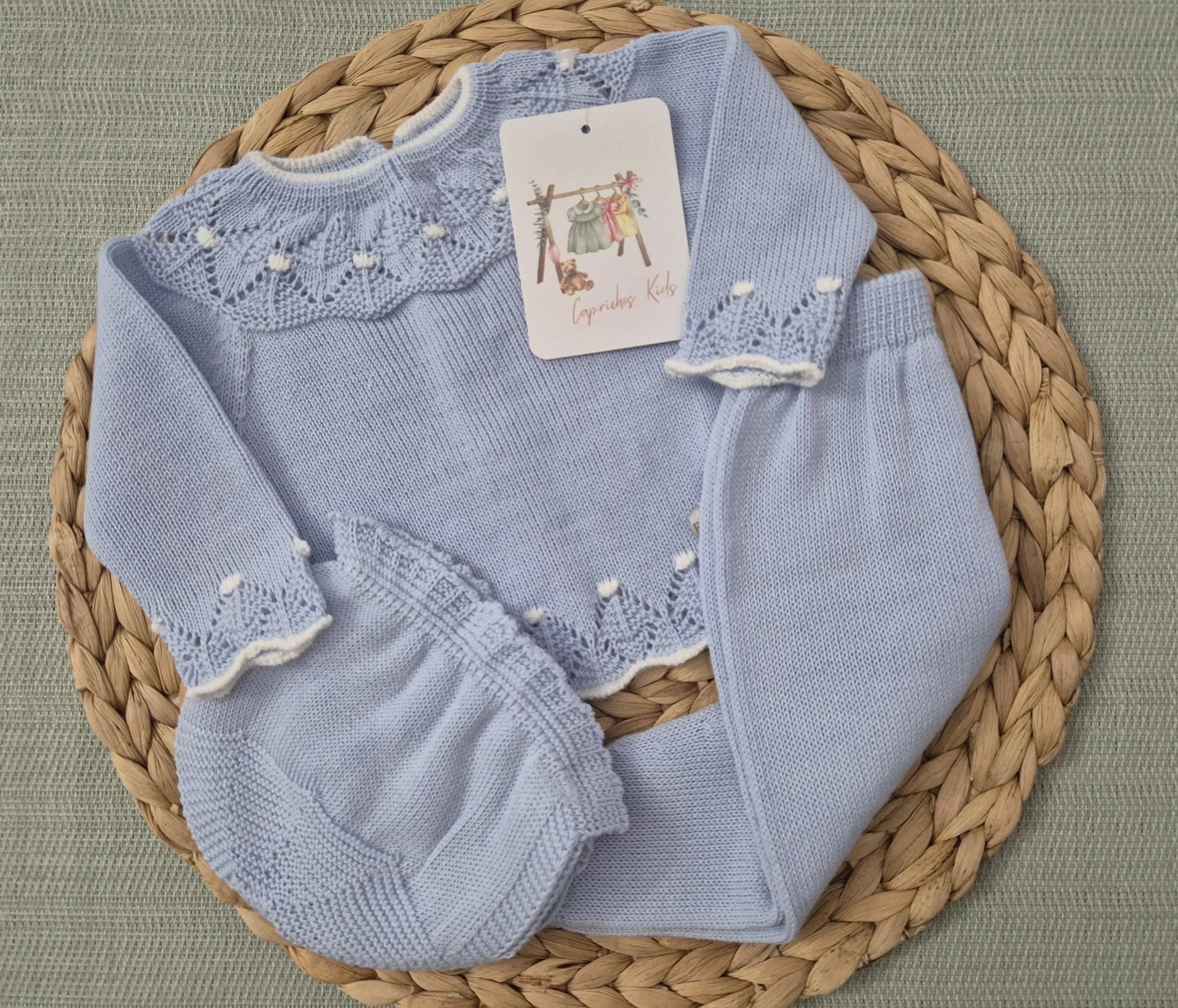 CONJUNTO POLAINA CIELO/BLANCO