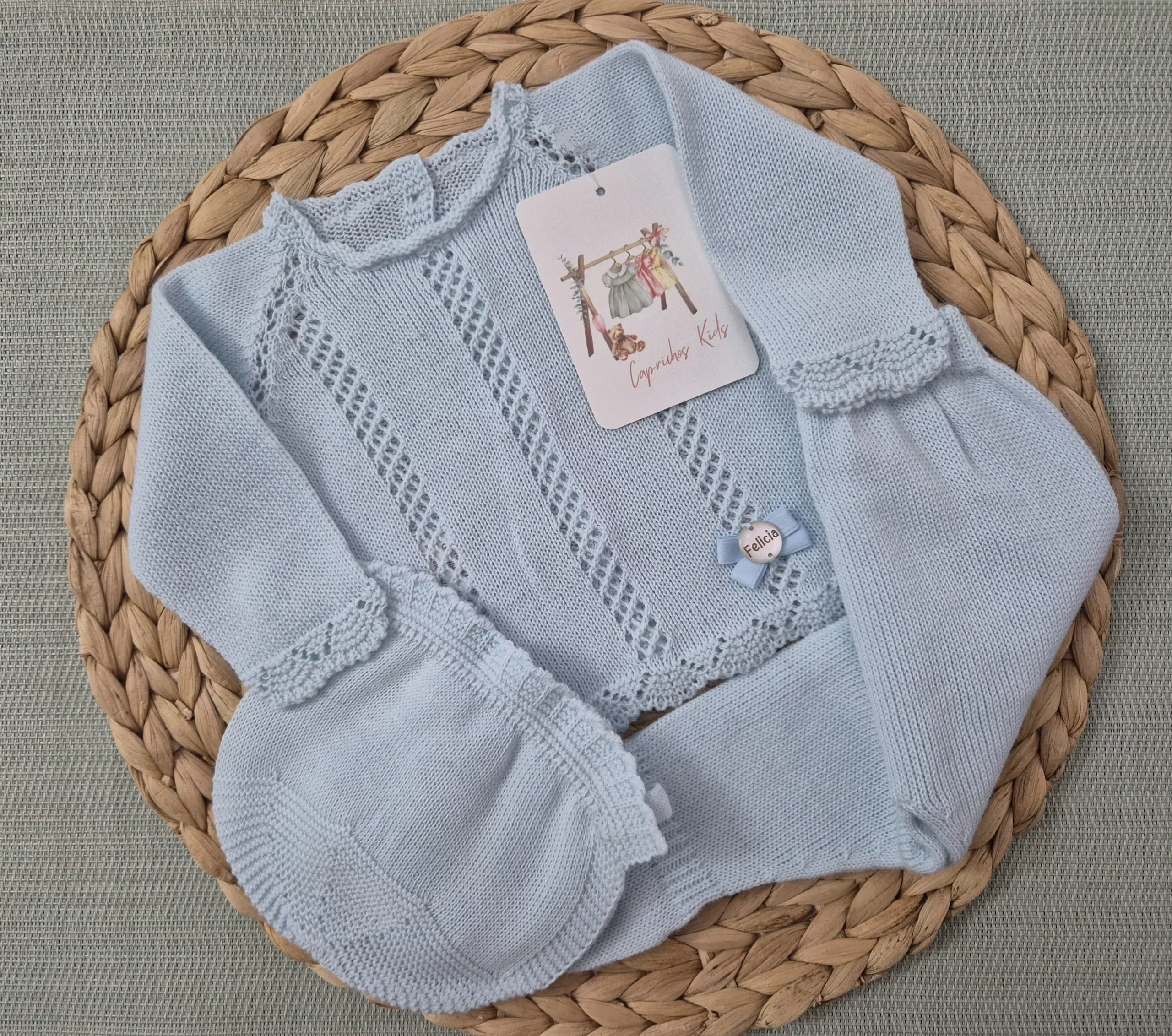 CONJUNTO POLAINA, CELESTE