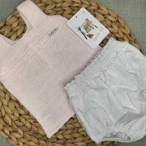 CONJUNTO HILO ROSA CON CUBRE PAÑAL