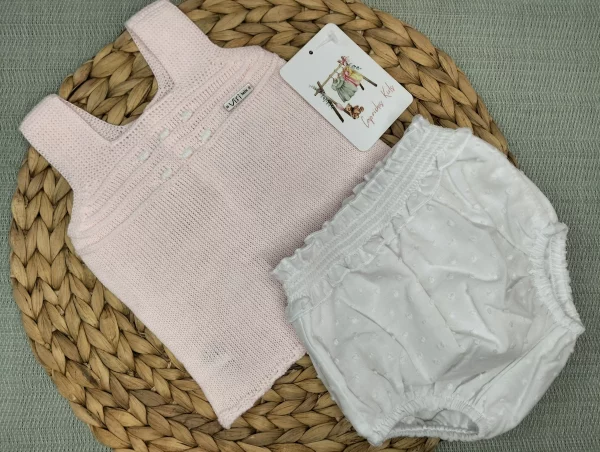 CONJUNTO HILO ROSA CON CUBRE PAÑAL