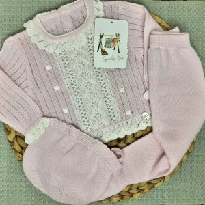 CONJUNTO POLAINA ROSA/BLANCO