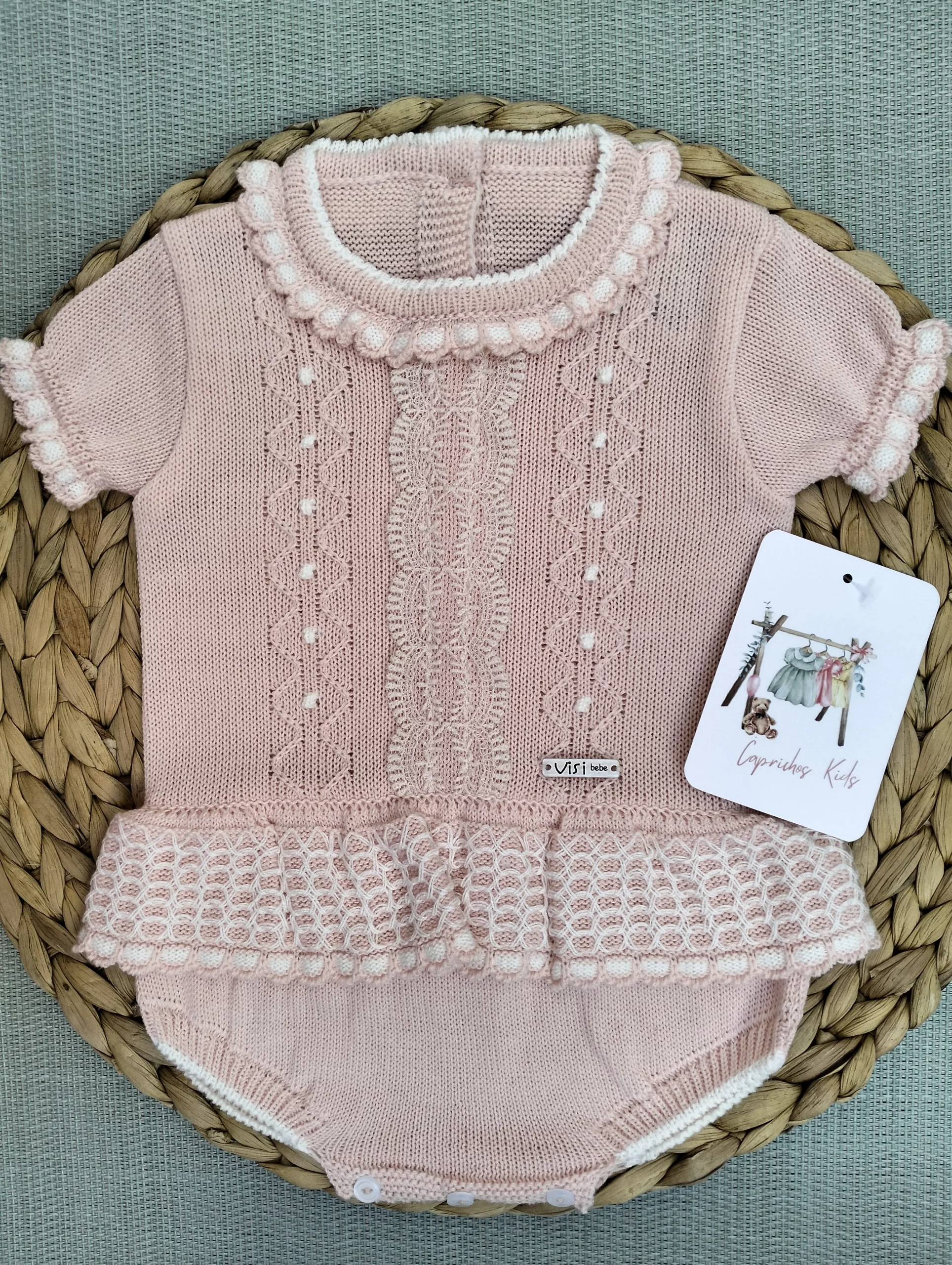 PELELE ROSA EMPOLVADO CON ENCAJE