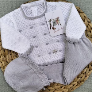 CONJUNTO POLAINA, BLANCO/GRIS