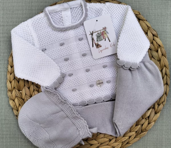 CONJUNTO POLAINA, BLANCO/GRIS