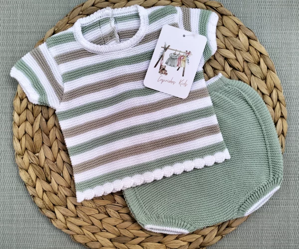 CONJUNTO HILO MANGA CORTA, RAYAS - Imagen 2