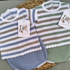 CONJUNTO HILO MANGA CORTA, RAYAS
