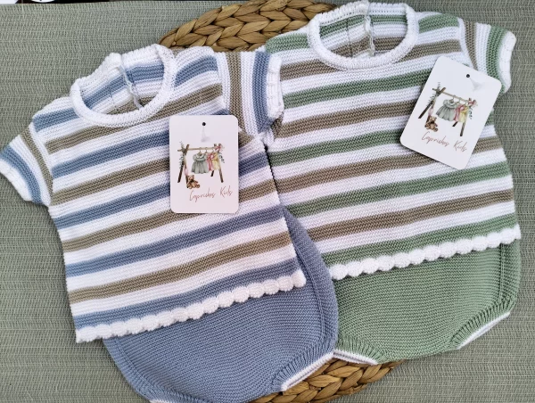 CONJUNTO HILO MANGA CORTA, RAYAS