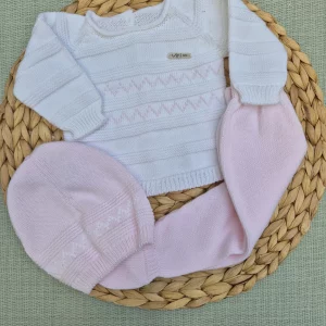 CONJUNTO POLAINA ROSA/BLANCO