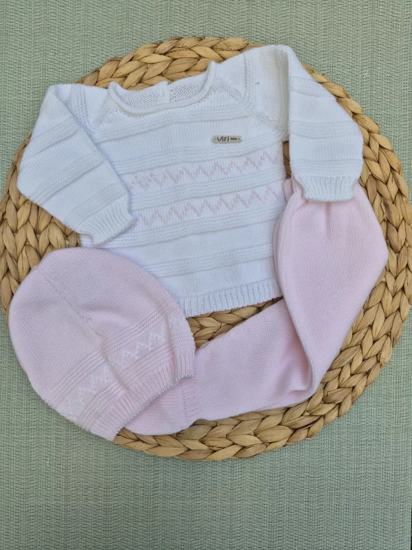 CONJUNTO POLAINA ROSA/BLANCO