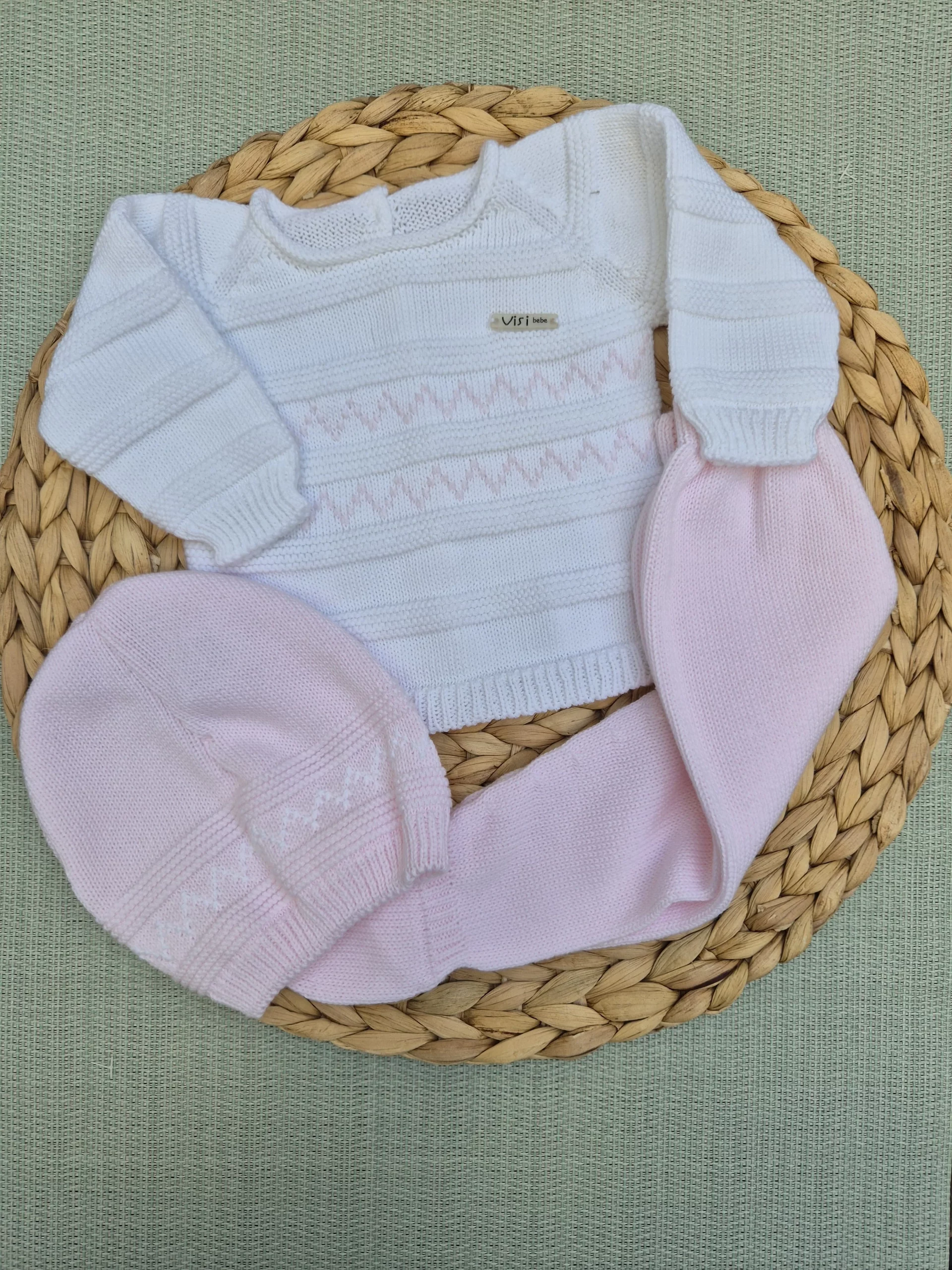 CONJUNTO POLAINA ROSA/BLANCO
