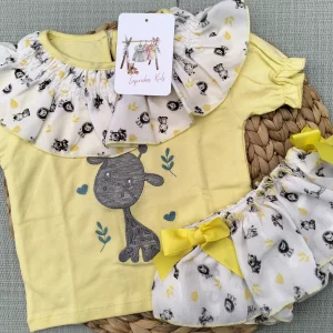 CONJUNTO ALGODON JIRAFA, NIÑA