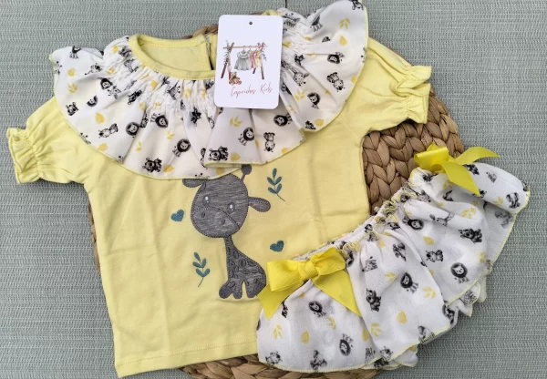 CONJUNTO ALGODON JIRAFA, NIÑA