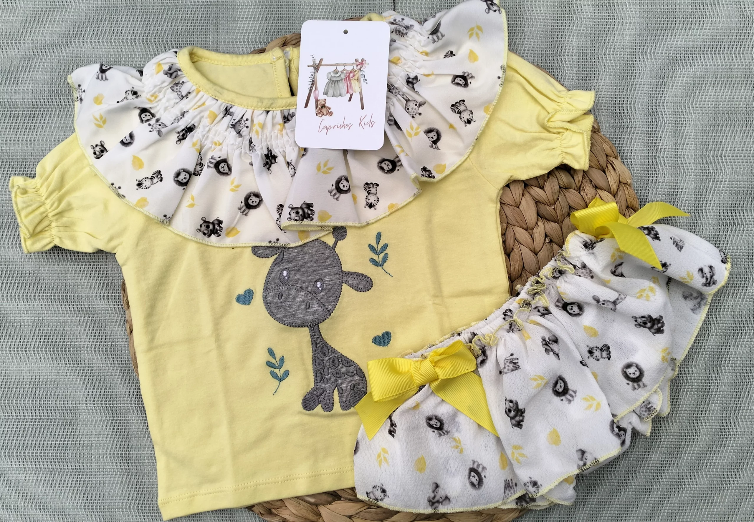 CONJUNTO ALGODON JIRAFA, NIÑA