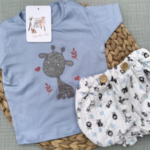CONJUNTO ALGODON JIRAFA, NIÑO