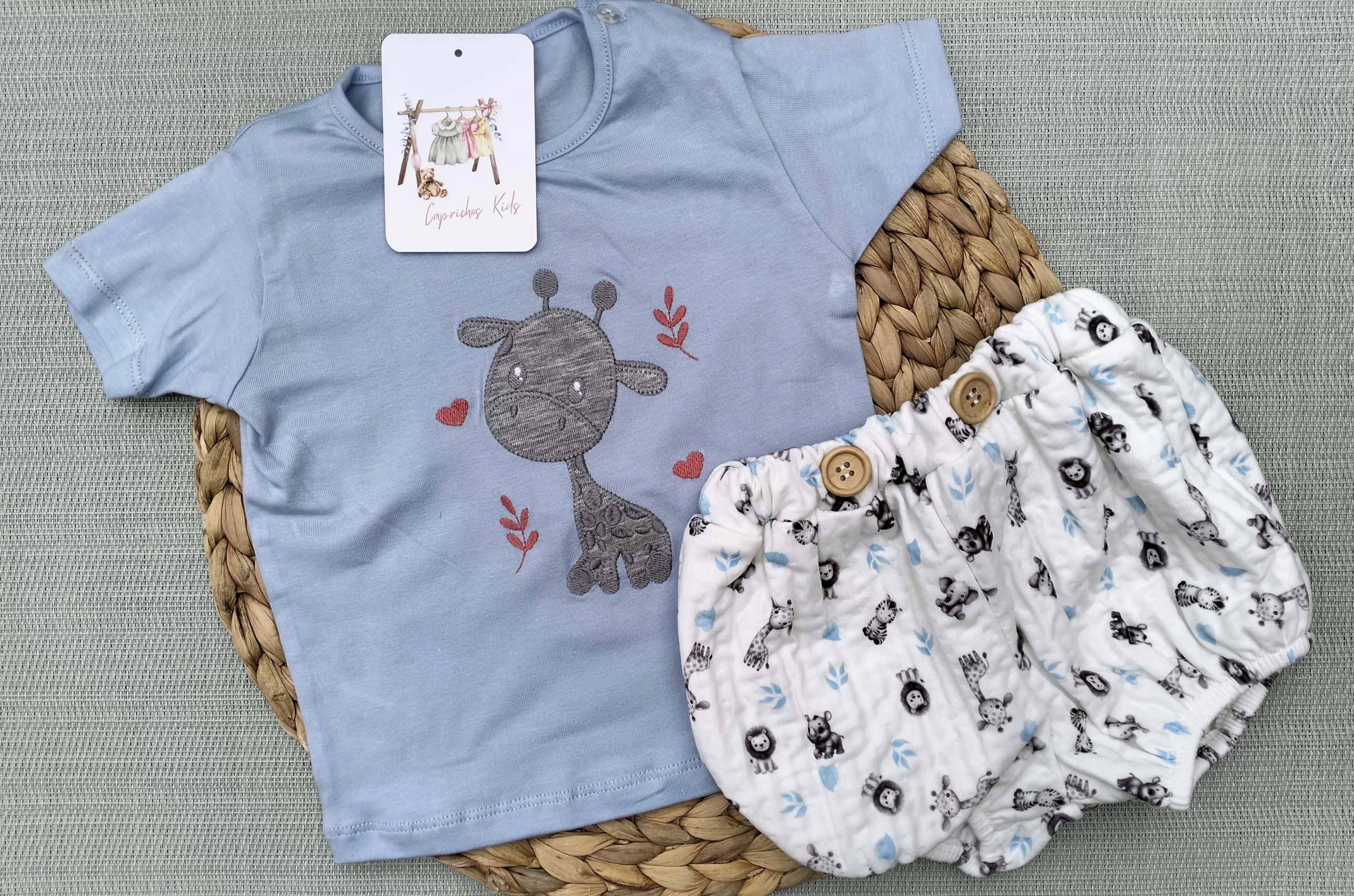 CONJUNTO ALGODON JIRAFA, NIÑO