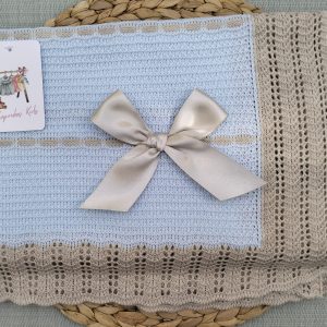 TOQUILLA DE LANA, CELESTE/CAMEL