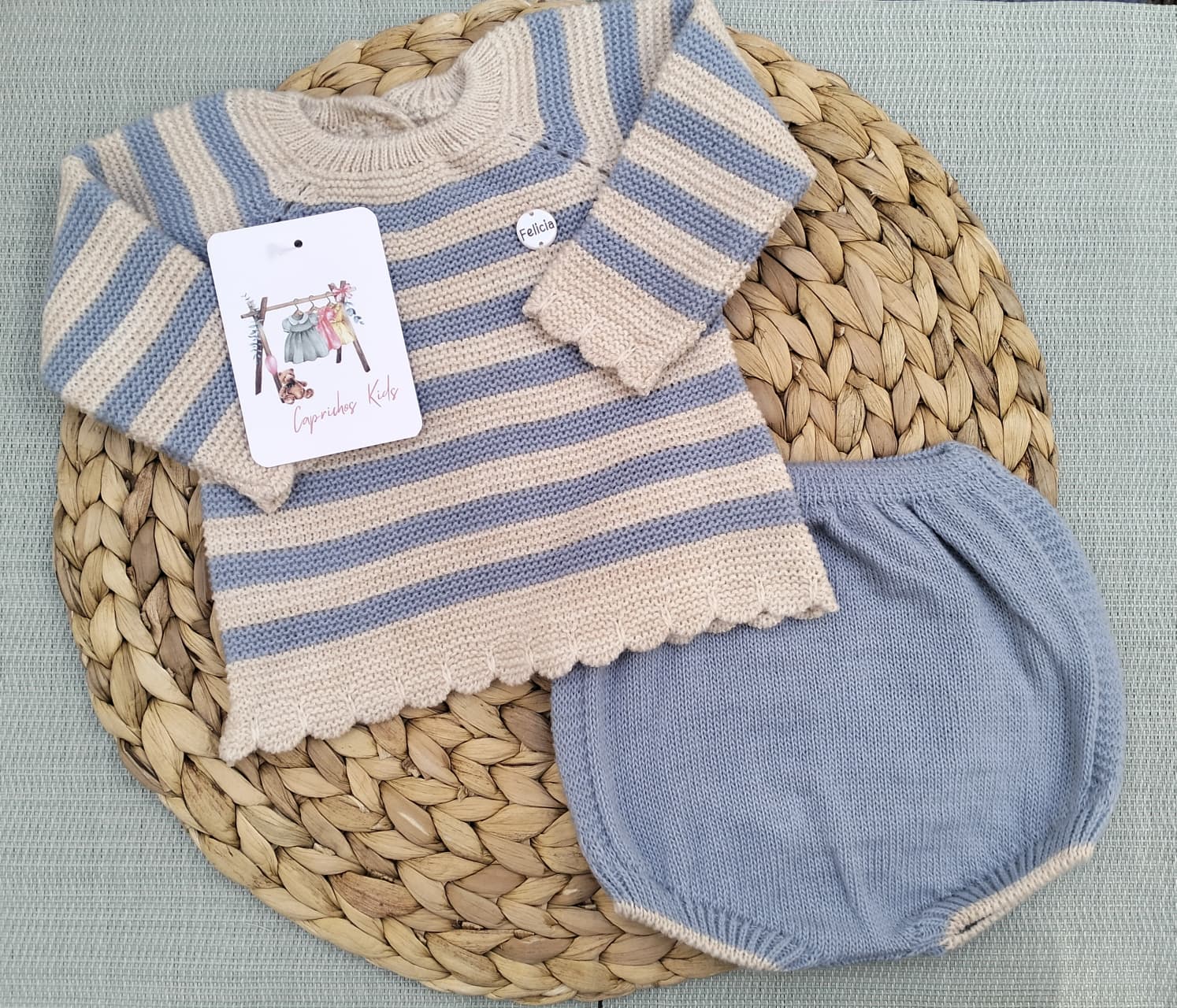 CONJUNTO DOS PIEZAS LANA, AZUL