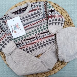 CONJUNTO POLAINA GEOMETRICO, CRUDO VANISADO