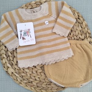 CONJUNTO DOS PIEZAS LANA, OCRE