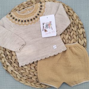 CONJUNTO DOS PIEZAS, CRUDO/OCRE
