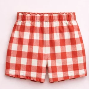 PANTALON CORTO VICHY ROJO