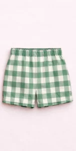 PANTALON CORTO VICHY VERDE