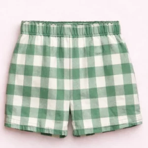 PANTALON CORTO VICHY VERDE